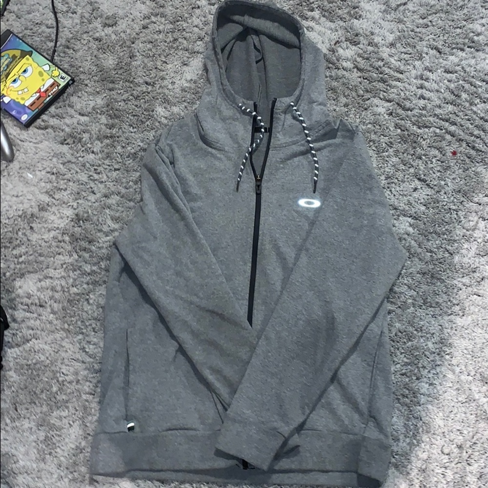 Oakley Mens Zip Up Sweatshirt Grey